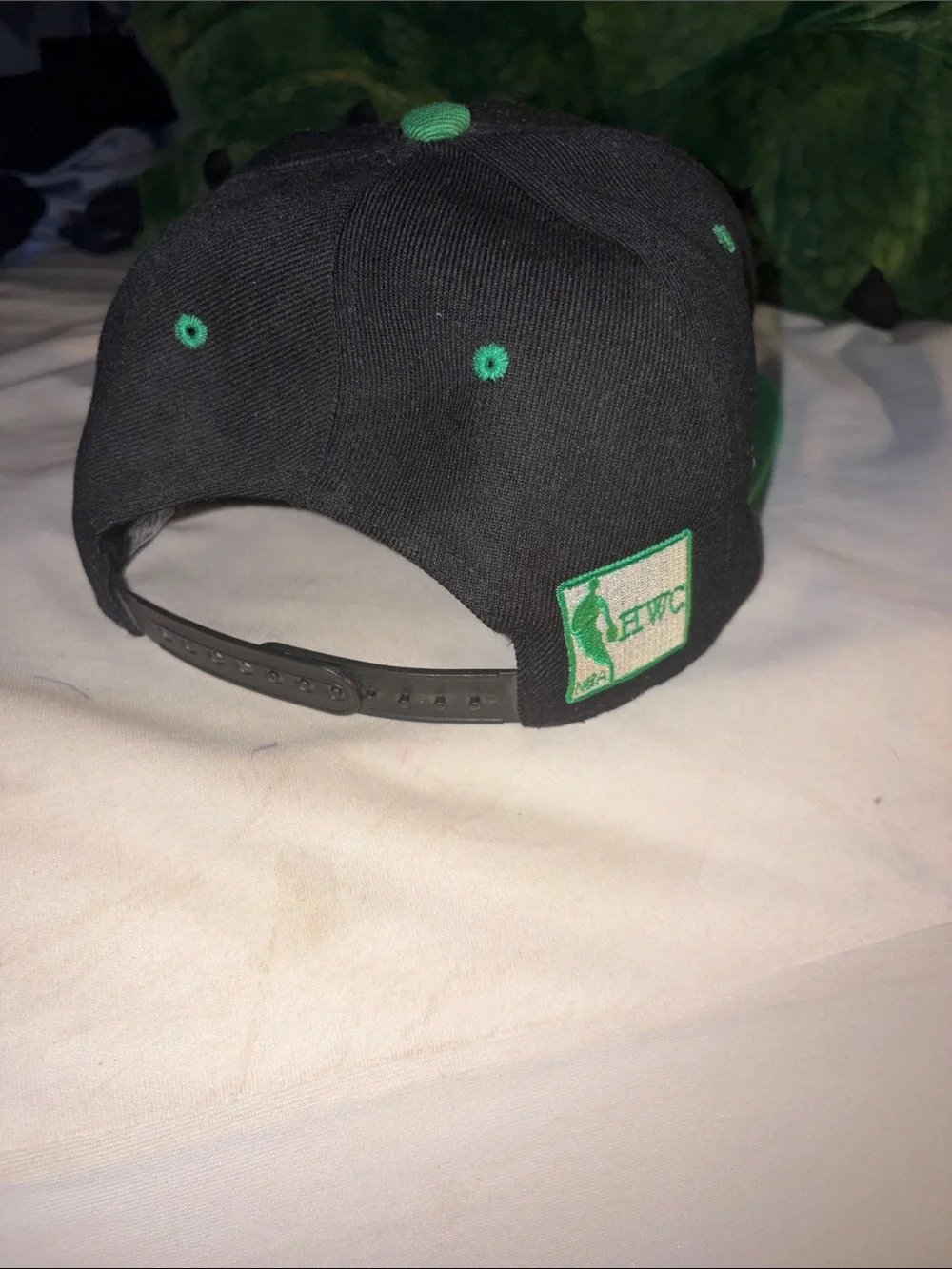 Kids Black and Green Celtics Snapback Hat